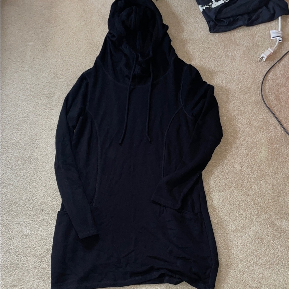 Womens Black Hooded Sweater